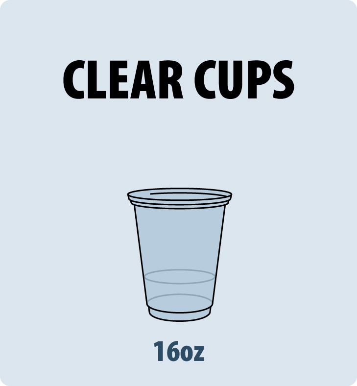 16 oz clear plastic cups