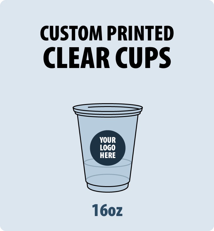 16 oz Clear Plastic Cups, Custom PET Cups